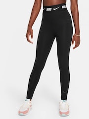 Nike Black Logo Tape High Waisted Leggings - Image 1 of 10