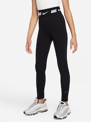 Nike Black Logo Tape High Waisted Leggings - Image 6 of 10