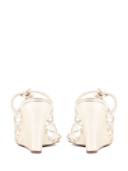 Jones Bootmaker Gold Laurella Leather Gladiator Wedges - Image 4 of 6