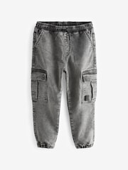 Grey Cargo Jeans With Elasticated Waist (3-16yrs) - Image 5 of 7