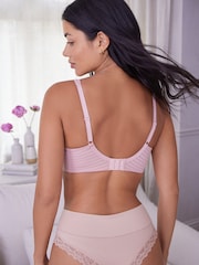 Black/Pink/White Non Pad Full Cup DD+ Stripe Bras 3 Pack - Image 2 of 8