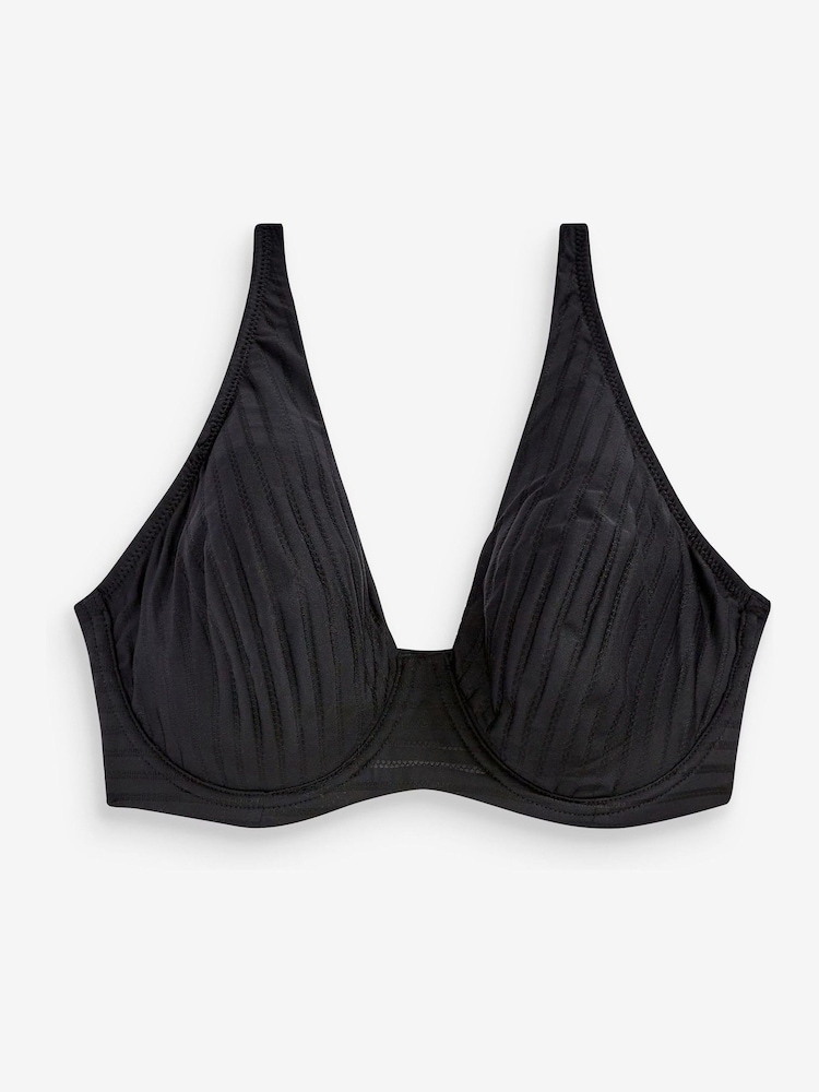 Black/Pink/White Non Pad Full Cup DD+ Stripe Bras 3 Pack - Image 8 of 8