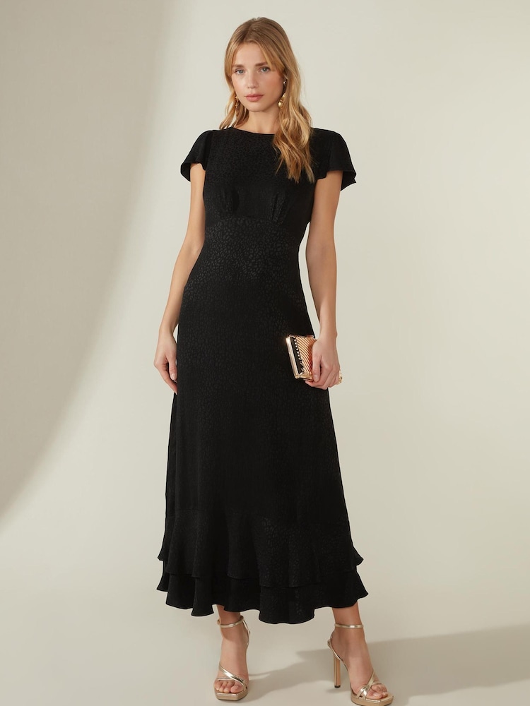 Ro&Zo Black Phoebe Scoop Back Peplum Hem Dress - Image 1 of 4