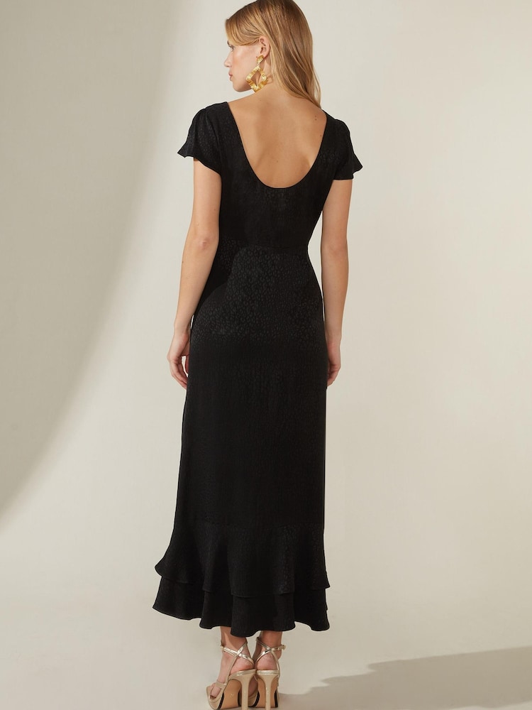 Ro&Zo Black Phoebe Scoop Back Peplum Hem Dress - Image 2 of 4