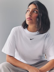 Nike White Oversized Mini Swoosh Sportswear T-Shirt - Image 4 of 5