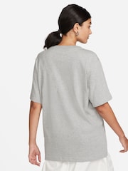 Nike Dark Grey Heather Oversized Mini Swoosh Sportswear T-Shirt - Image 2 of 4