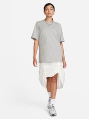 Nike Dark Grey Heather Oversized Mini Swoosh Sportswear T-Shirt - Image 3 of 4