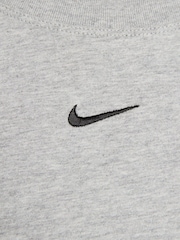 Nike Dark Grey Heather Oversized Mini Swoosh Sportswear T-Shirt - Image 4 of 4