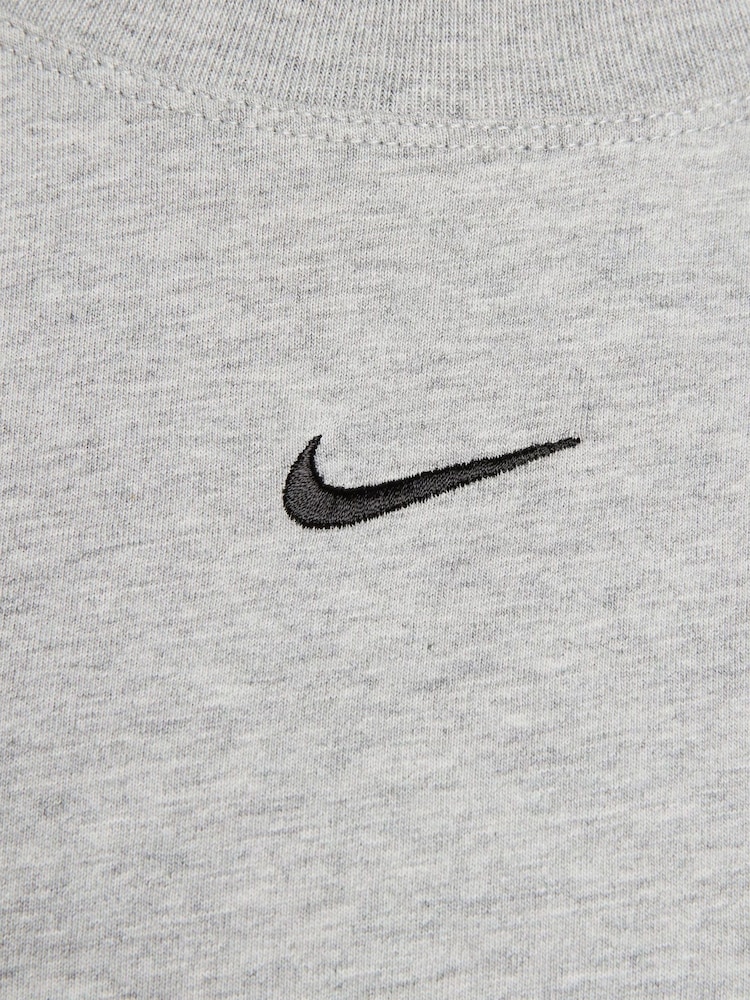 Nike Dark Grey Heather Oversized Mini Swoosh Sportswear T-Shirt - Image 4 of 4