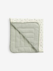 Green Printed Quilted Trim Blanket - Image 1 of 1