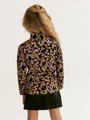 Black Floral High Neck Top (3-16yrs) - Image 2 of 7