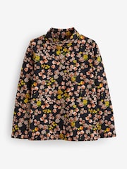 Black Floral High Neck Top (3-16yrs) - Image 6 of 7