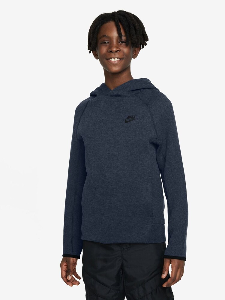 Nike Blue Tech Fleece Overhead Hoodie - Image 1 of 7