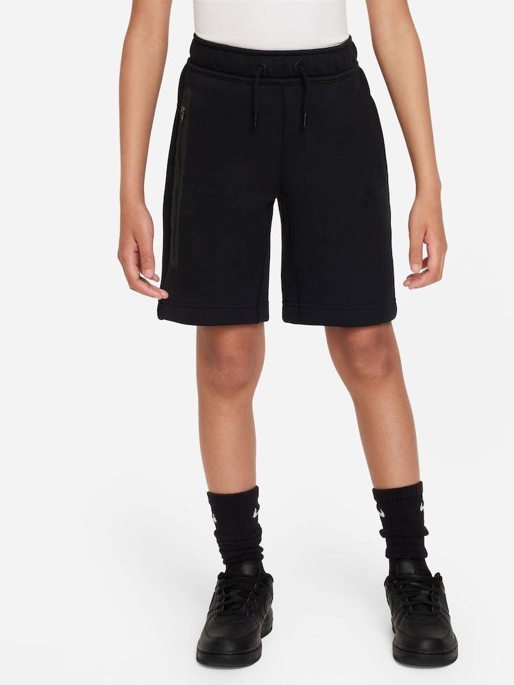 Nike Black Tech Fleece Shorts - Image 1 of 6