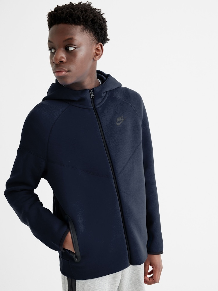 Dunkelblau - Nike Tech Fleece-Kapuzenjacke mit Reißverschluss - Bild 1 von 5