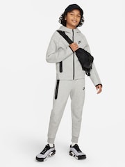 Nike Dark Grey Heather Tech Fleece Zip Through Hoodie - Image 5 of 7