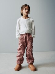 Ecru Cream Textured Wrap Long Sleeve T-Shirt (3-16yrs) - Image 2 of 7