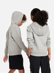 Nike Dark Grey Heather Club Fleece Zip Through Hoodie - Image 3 of 8