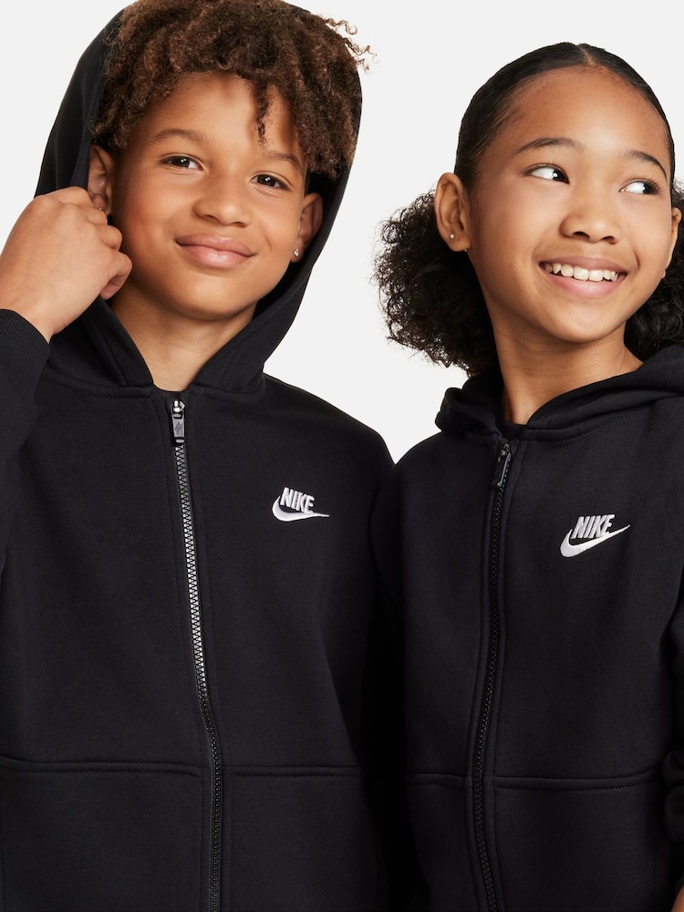 Siyah - Nike Club Polar Fermuarlı Kapüşonlu Üst - Image 7 of 11