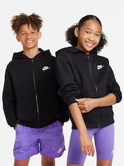 Siyah - Nike Club Polar Fermuarlı Kapüşonlu Üst - Image 8 of 11