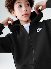 Siyah - Nike Club Polar Fermuarlı Kapüşonlu Üst - Image 9 of 11