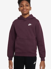 Nike Burgundy Red Club Fleece Overhead Hoodie - Image 1 of 3