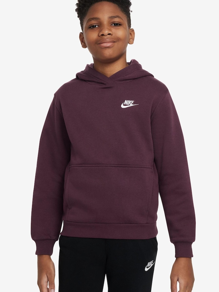 Nike Burgundy Red Club Fleece Overhead Hoodie - Image 1 of 3