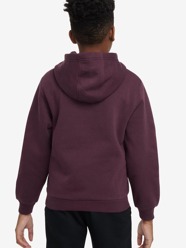 Nike Burgundy Red Club Fleece Overhead Hoodie - Image 2 of 3