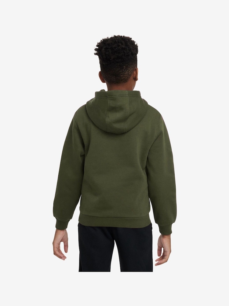 Nike Khaki Green Club Fleece Overhead Hoodie - Image 2 of 3