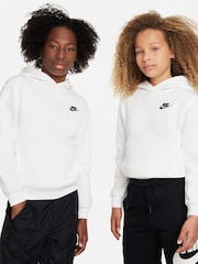 Белый - Худи из флиса Nike Club - Изображение 2 из 5