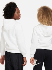 Белый - Худи из флиса Nike Club - Изображение 3 из 5
