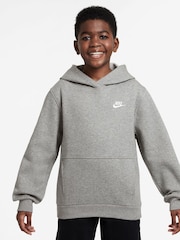 Темно-серый меланжевый - Худи из флиса Nike Club - Изображение 1 из 3