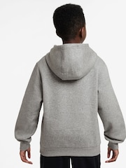 Темно-серый меланжевый - Худи из флиса Nike Club - Изображение 2 из 3