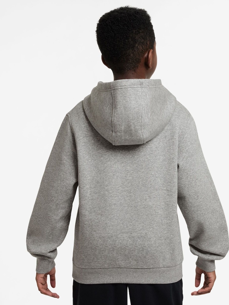 Gris oscuro jaspeado - Sudadera con capucha de polar estilo pulóver Club de Nike - Imagen 2 de 3 Gris oscuro jaspeado - Sudadera con capucha de polar estilo pulóver Club de Nike - Imagen 2 de 3