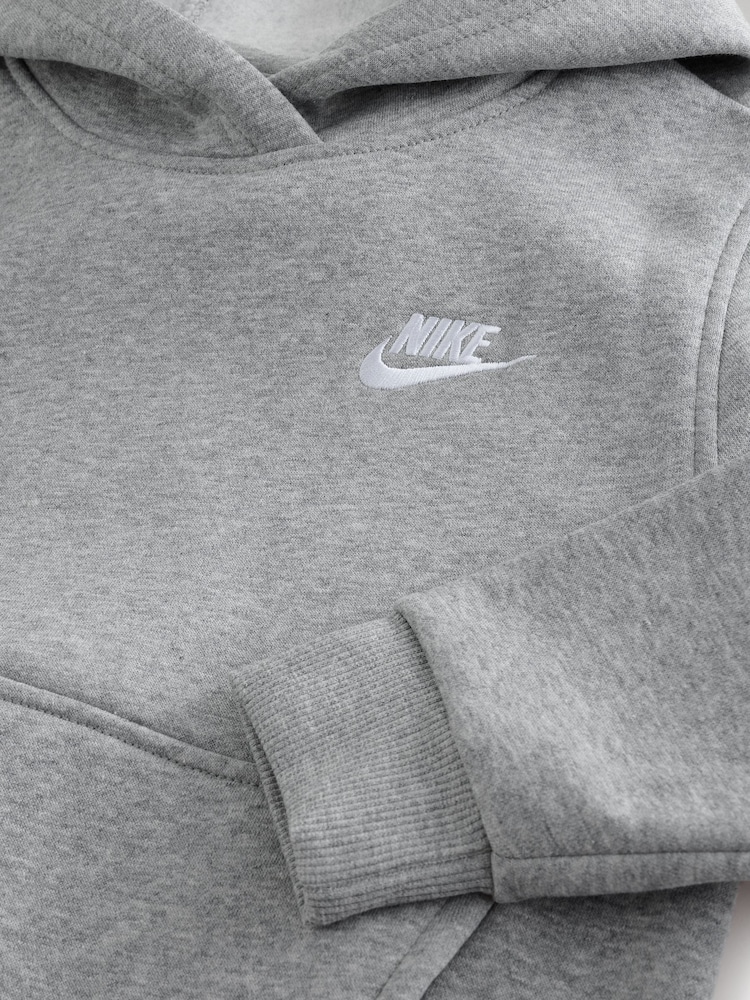 Nike Dark Grey Heather Club Fleece Pullover Hoodie - Image 8 of 8 Nike Dark Grey Heather Club Fleece Pullover Hoodie - Image 8 of 8