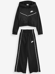 Nike Black Zip Through Wide Leg Tracksuit - Image 9 of 9