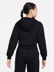 Nike Black Club Fleece Cropped Hoodie - Image 3 of 6