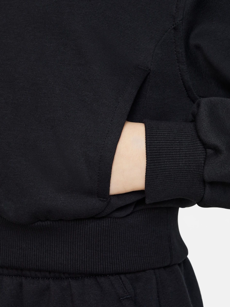 Nike Black Club Fleece Cropped Hoodie - Image 6 of 6
