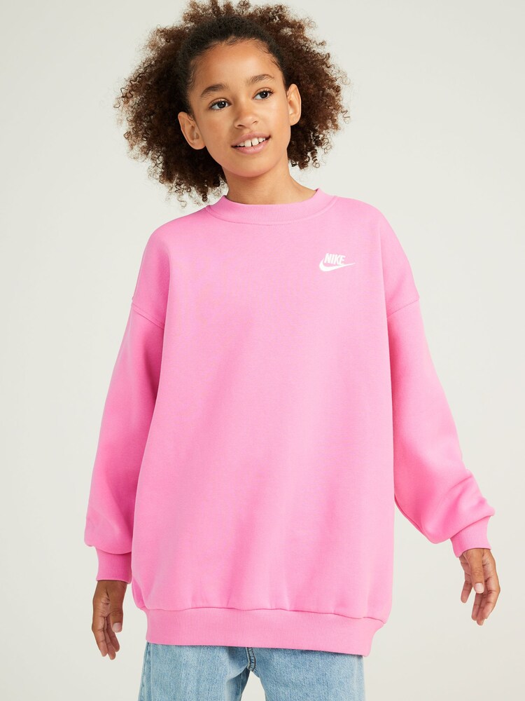 Nike Pink Oversized Club Fleece Sweatshirt - Image 1 of 5