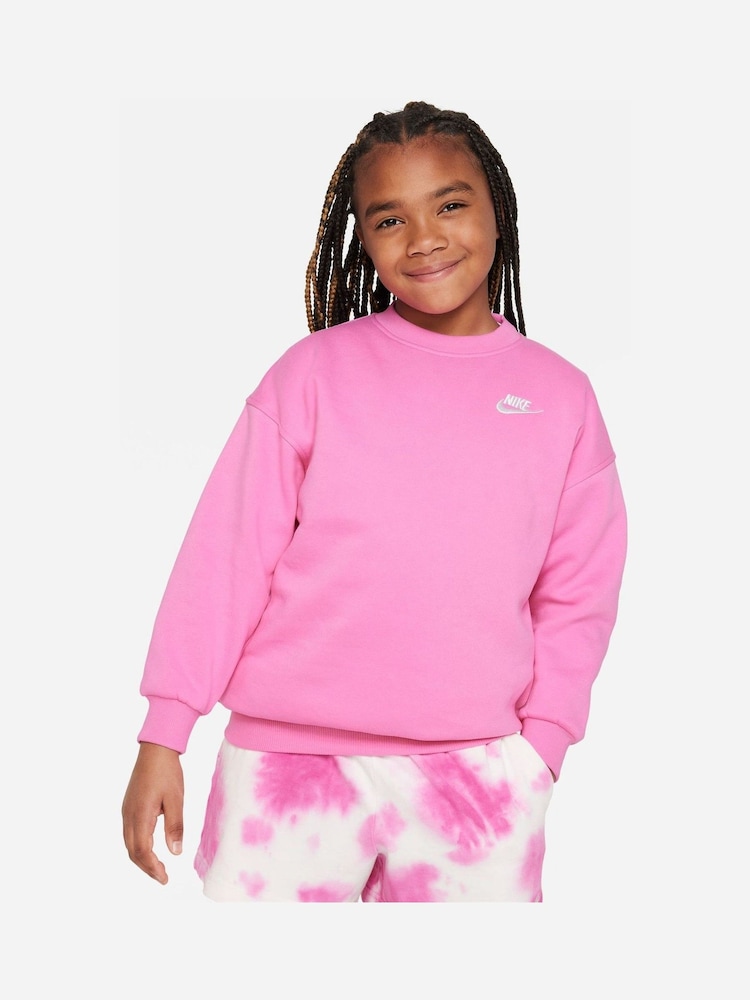 Nike Pink Oversized Club Fleece Sweatshirt - Image 2 of 5