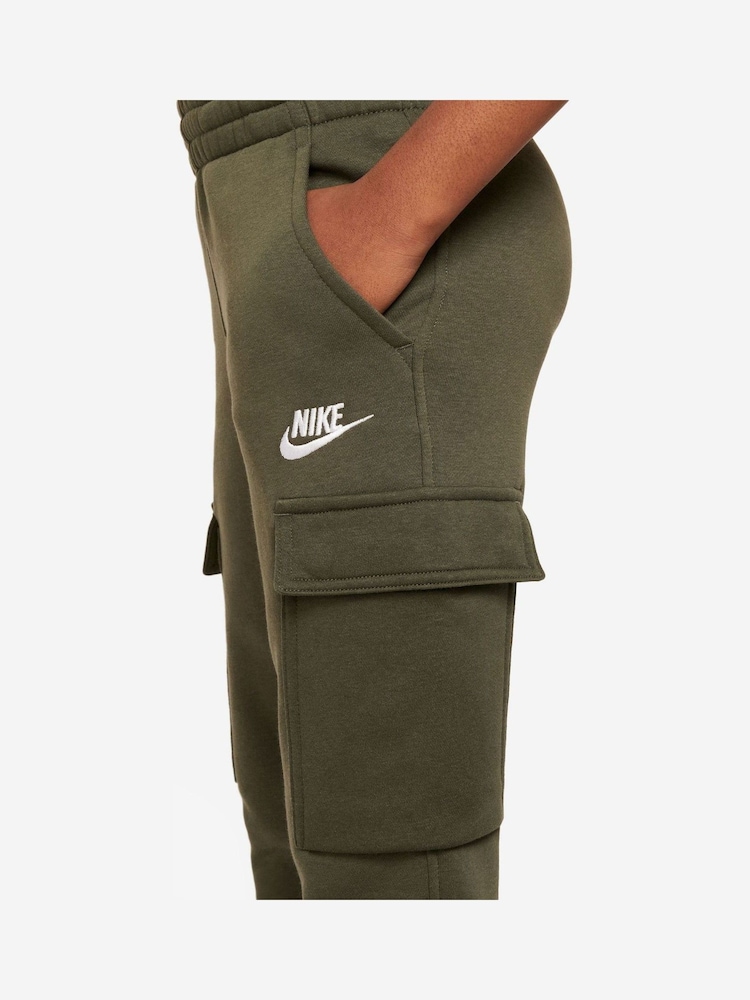 Nike Khaki Green Club Fleece Cargo Joggers - Image 5 of 7