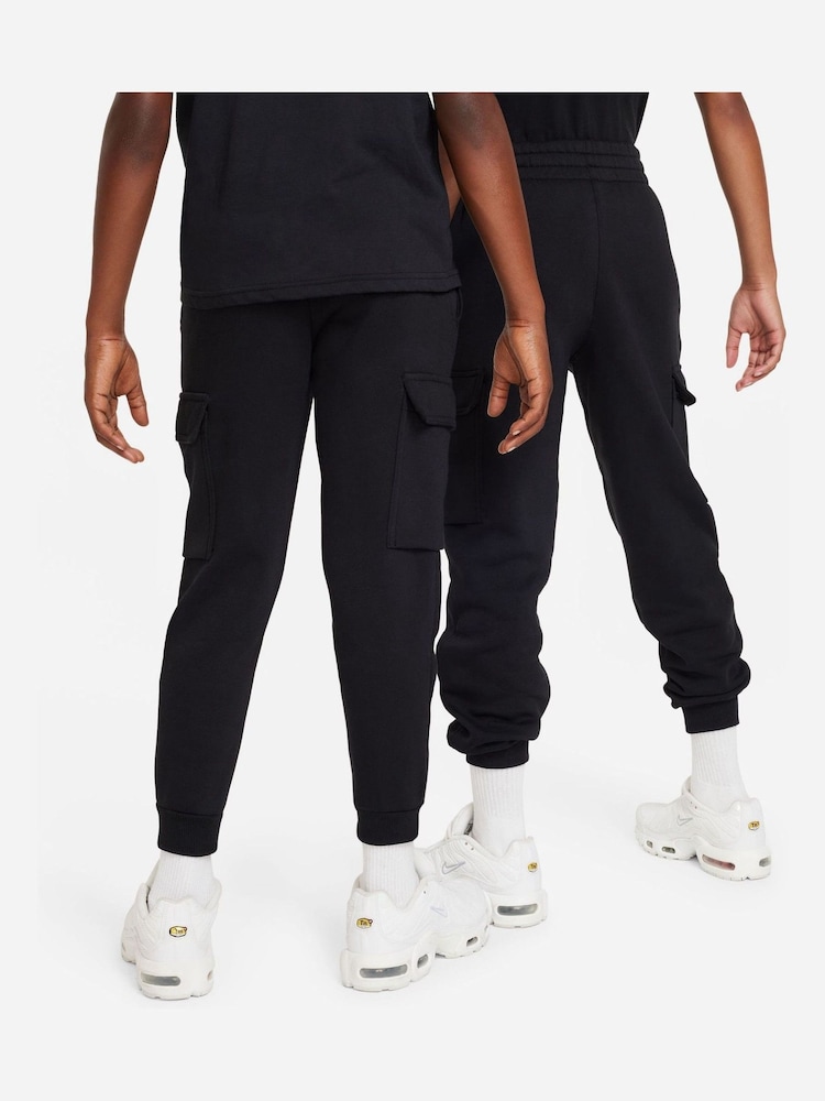 Nike Black Club Fleece Cargo Joggers - Image 7 of 11