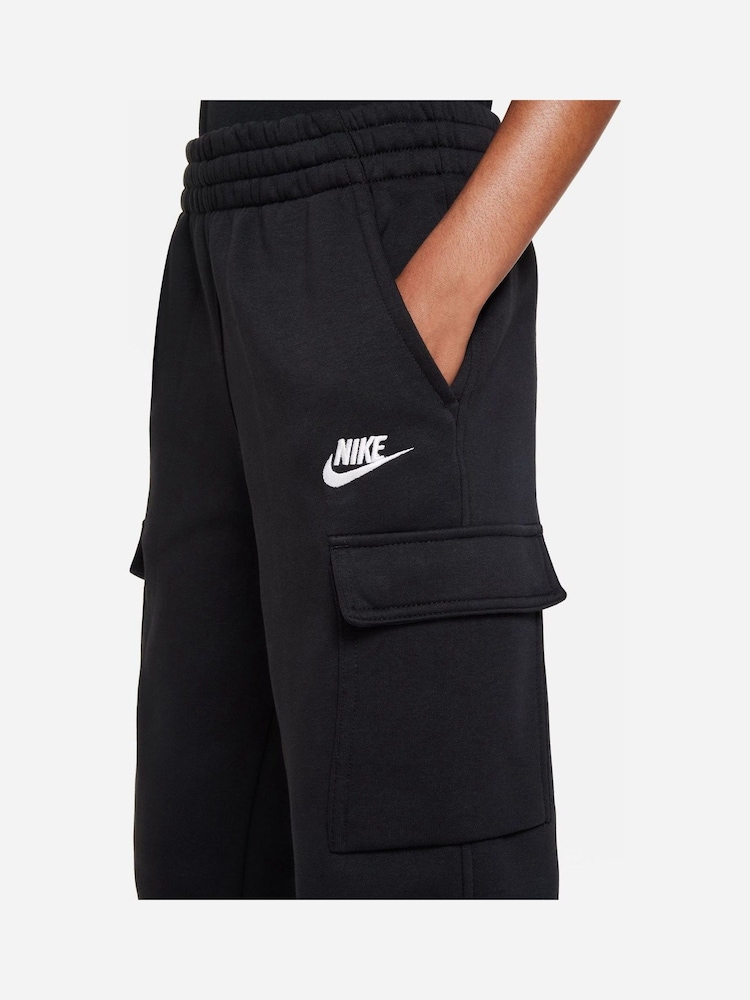 Nike Black Club Fleece Cargo Joggers - Image 9 of 11