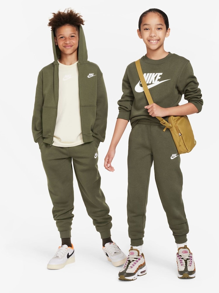 Nike Khaki Green Club Fleece Joggers - Image 3 of 6