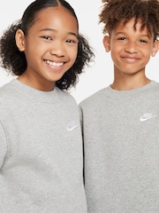 Nike Dark Grey Heather Club Fleece Sweatshirt - Image 4 of 4