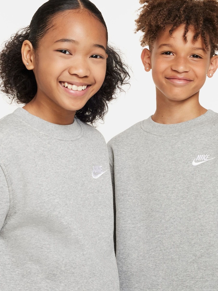 Nike Dark Grey Heather Club Fleece Sweatshirt - Image 4 of 4