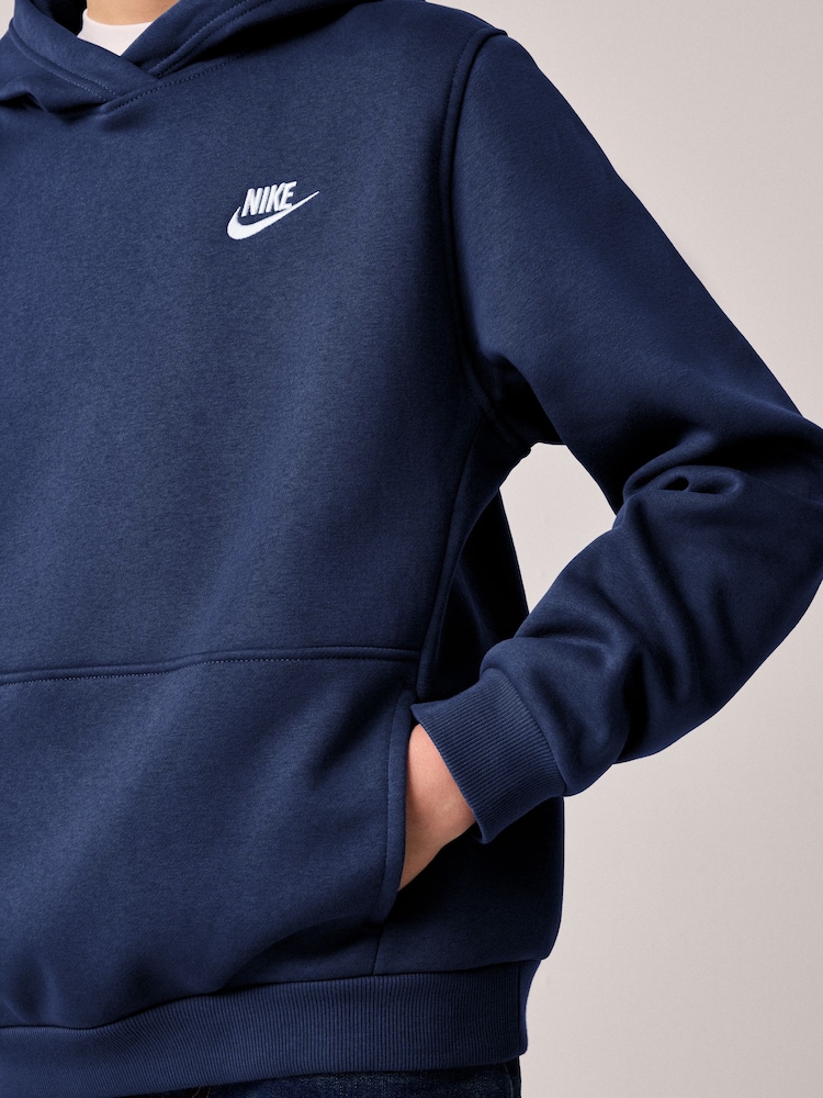 Midnight Navy - Bluza polarowa z kapturem Nike Club zakładana przez głowę - Image 4 of 5