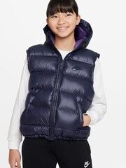 Granatowy - Nike Therma- FIT Water Repellent Padded Synthetic Fill Gilet - Image 1 of 3