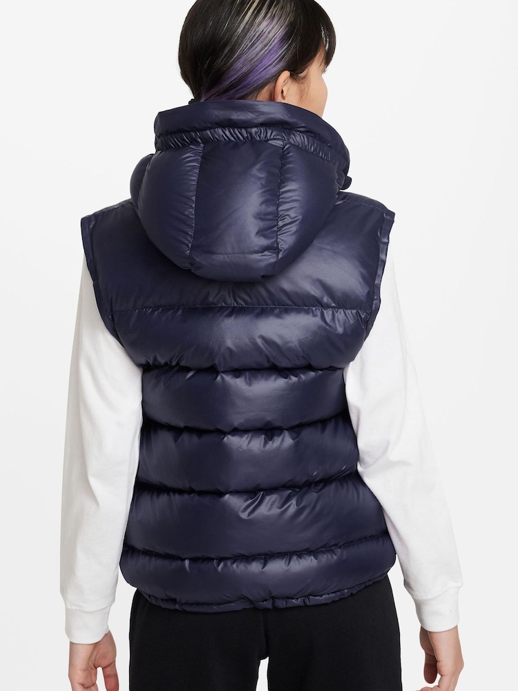 Granatowy - Nike Therma- FIT Water Repellent Padded Synthetic Fill Gilet - Image 2 of 3