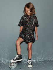 Rainbow Sequin T-Shirt and Shorts Set (3-16yrs) - Image 1 of 11